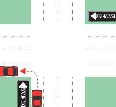 one way left turn example 1